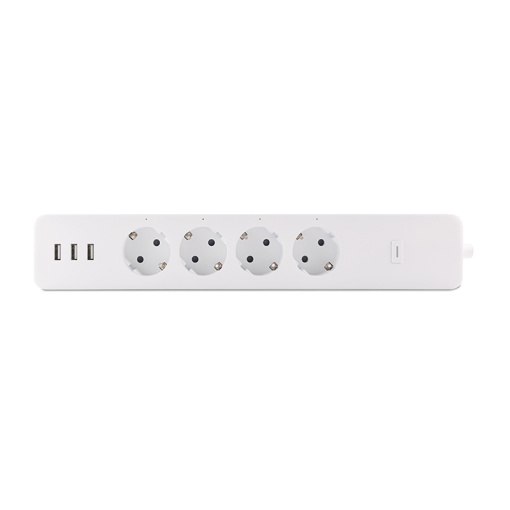 EU 16A 4 Way Smart Power Strip with USB Sub-control Power Metering