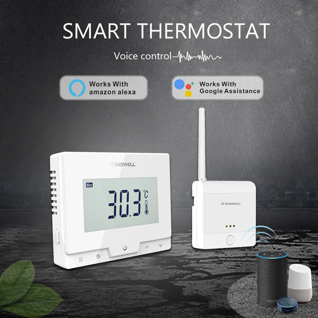 Saswell Gas Boiler Smart Thermostat Boiler Thermostat Tuya Expo