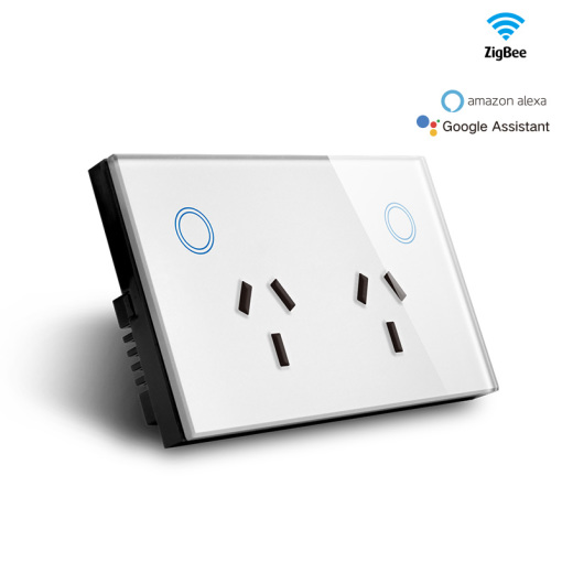 Makegood Australia SAA touch Zigbee Power Point Alexa Smart double Wall Socket energy monitor double GPO