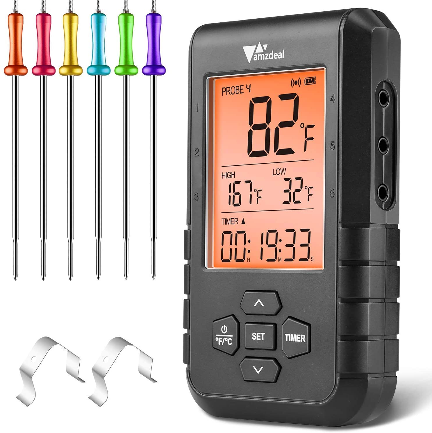 Wireless Bluetooth Meat Thermometer For Grilling - Smart Digital BBQ ...