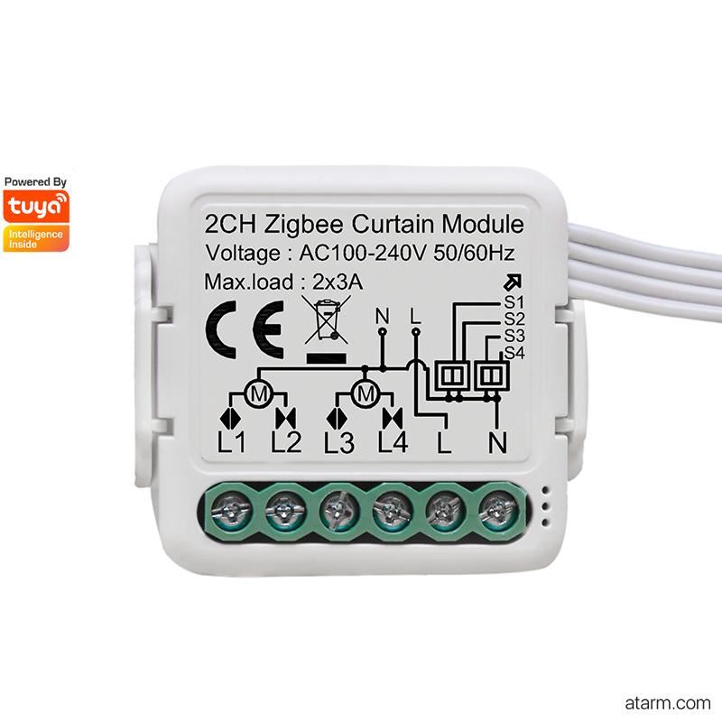 SMC-02Z Zigbee 2CH Curtain Module | Switch Module | Tuya Expo