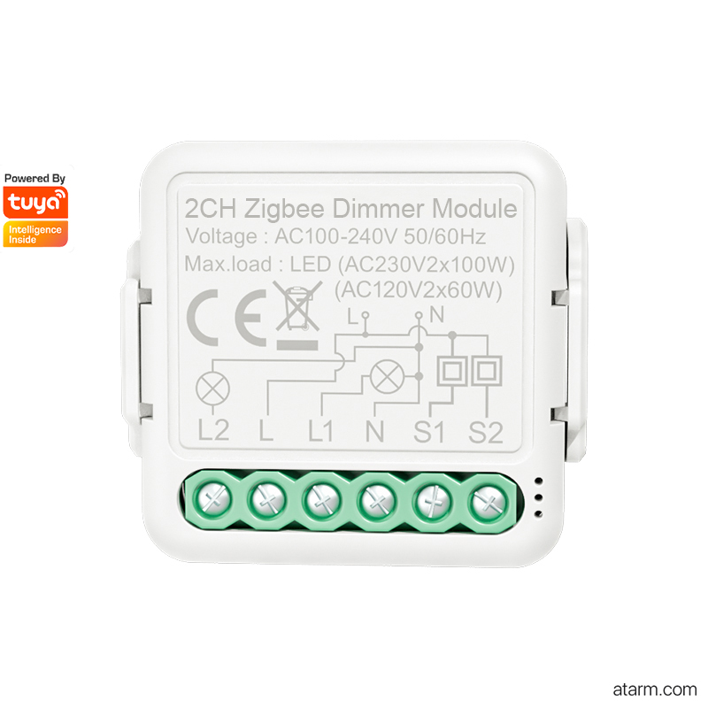 SMD-02Z Zigbee 2CH Dimmer Module | Switch Module | Tuya Expo