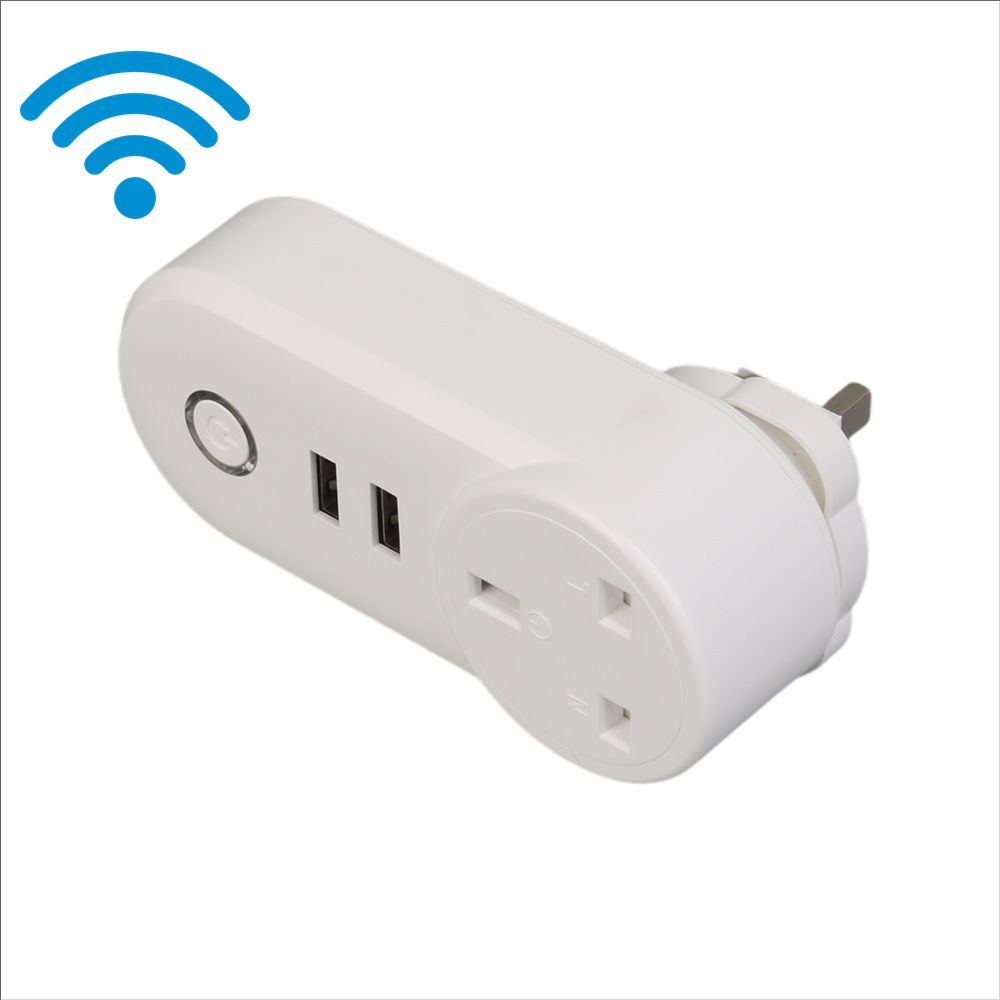 UK Standard 2USB Plug Socket Wi-Fi Alexa Google Home IFTTT APP Remote ...