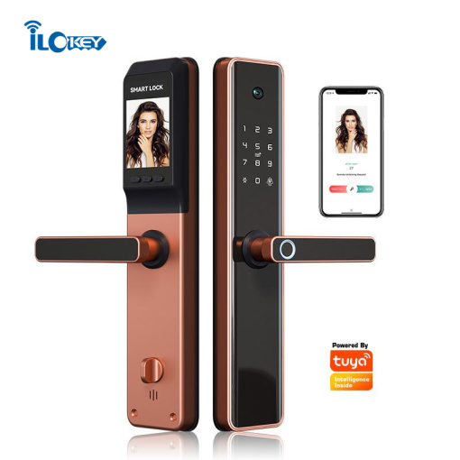 iLockey Safety Cat Eyes Camera View Electric Digital Big Gate Wi-Fi Fingerprint Smart Door Lock