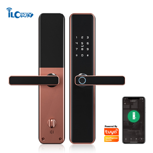 iLockey Quality New Biometric Electronic Front Door Entrance Wi-FiSmart Fingerprint Security Door Lock