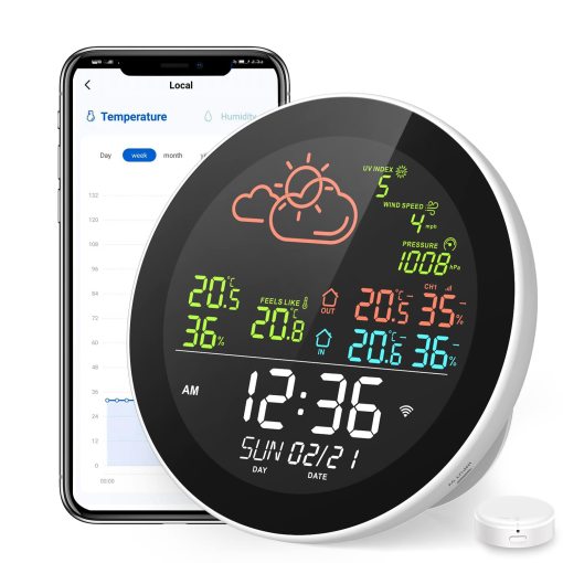 RSH Wi-Fi Weather Station Weather Forecast Temperature Humidity Smart Weather Station Smart Alarm Clock