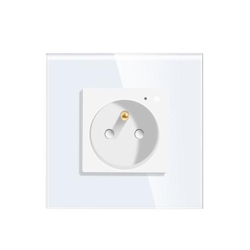 TAWOIA Wi-Fi & Bluetooth EU Type E French Socket with Electricity Monitoring Statistics TW-WFS1E-WT