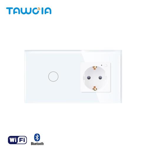 Wi-Fi Socket 16A Smart Switch Home Intelligent Type F German Schuko Socket 86*157 Double Frame European Switch Socket