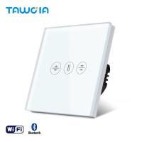 New Listing 2022 Tuya Smart Life Square 86mm Shutter Adjustable Glass Smart Wifi Roller Shutter Switch