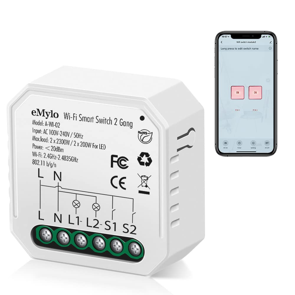 eMylo Mini Smart WiFi Relay Switch Wireless Remote Control WiFi Light ...