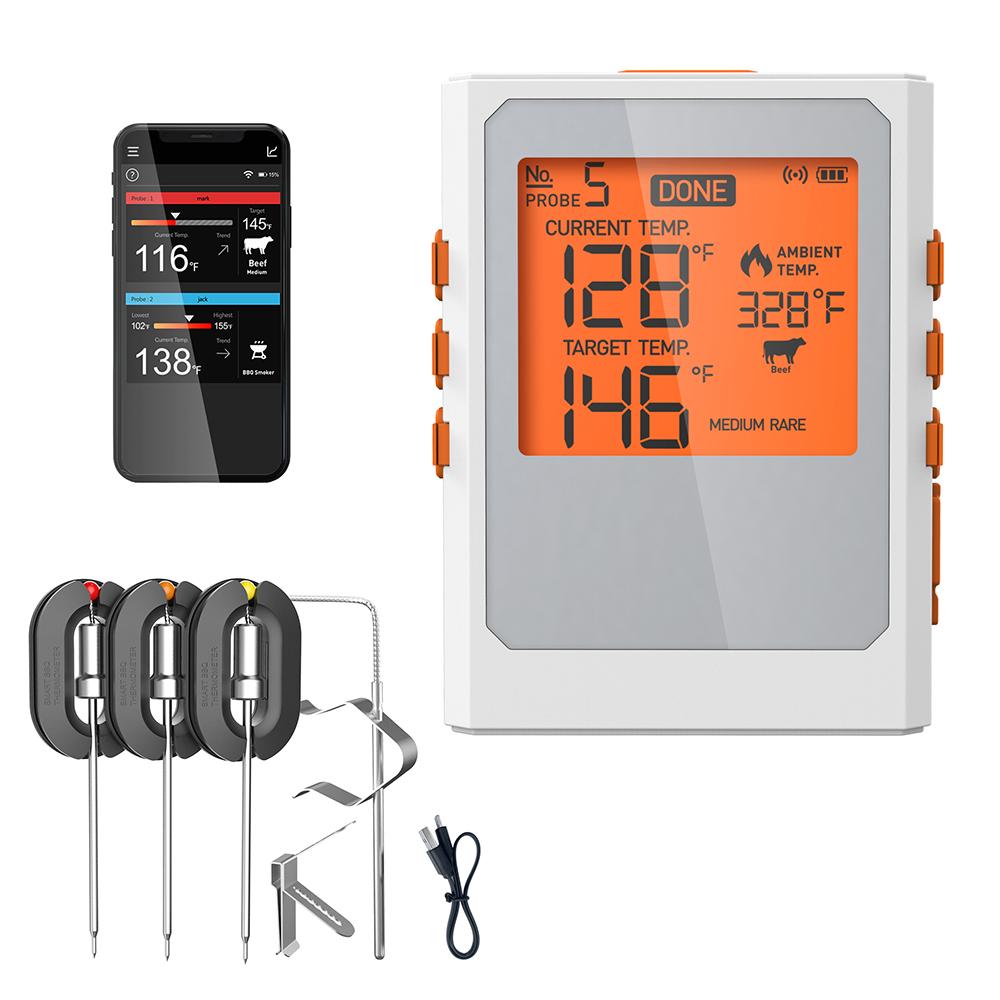 Tuya Wifi Bluetooth Wireless Digital Turkey BBQ Cooking Thermometer For