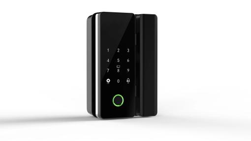 E31  Glass lock with fingerprint + password + swipe card +APP Bluetooth