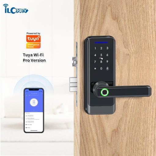 iLockey Home Security Digital Electronic Lock Tuya Ttlock Smart Fingerprint Lock BLE WIFI Smart Locks