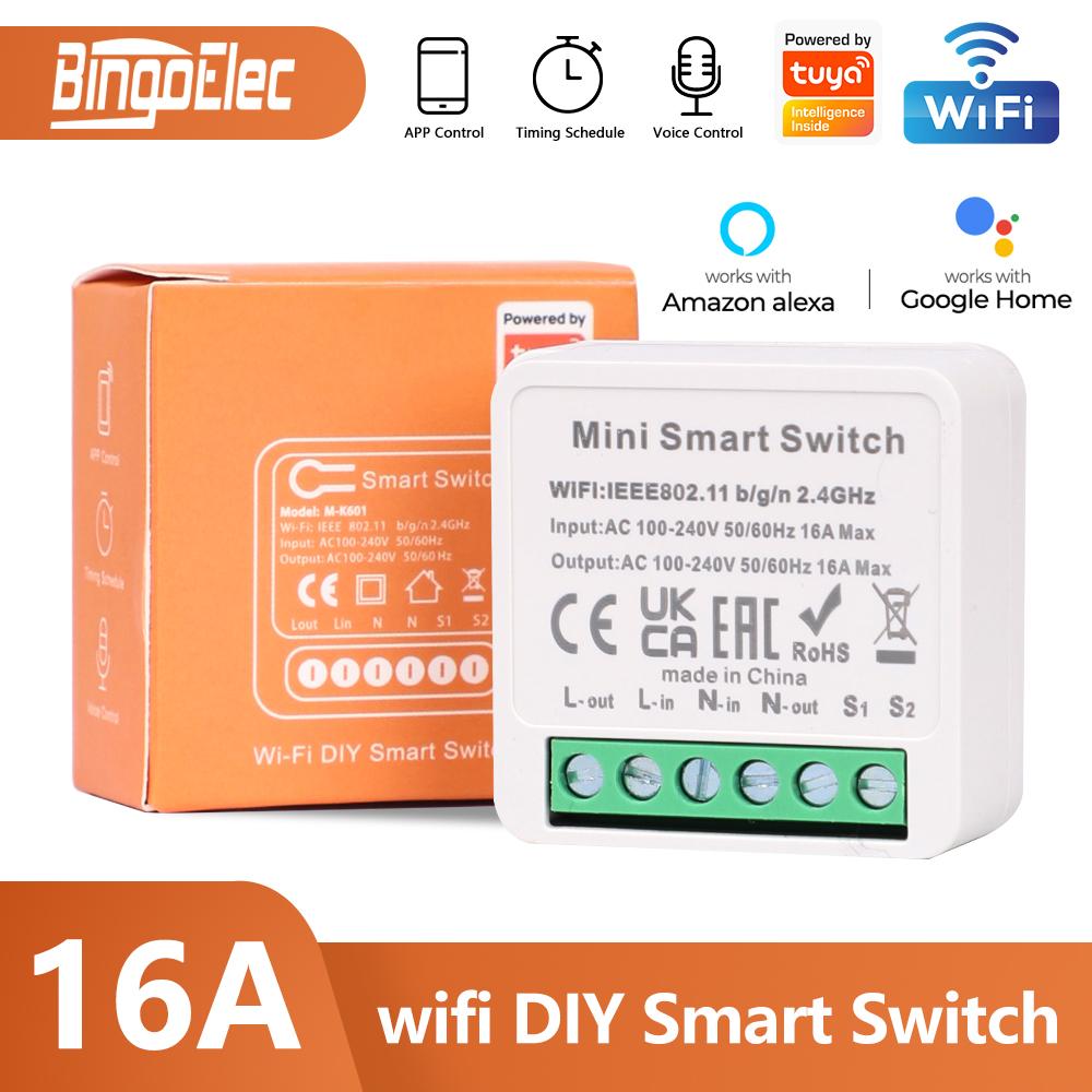 Bingoelec Universal Diy 2way 16A Wifi control mini Smart Switch module ...