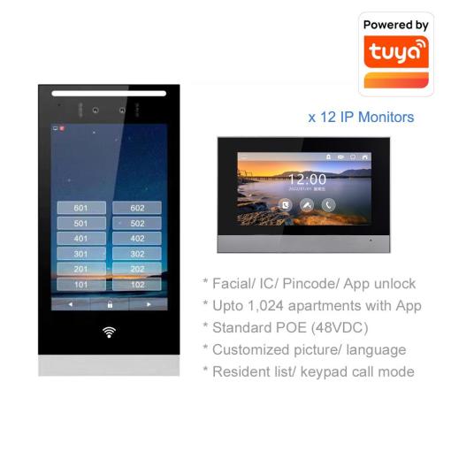 Arabic Facial Apartment IP Video Intercom with Tuya App