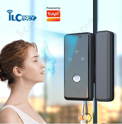 ilockey Wifi Biometric Fingerprint 3D face Glass Smart Door Lock