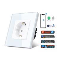 16A EU Standard Tuya Smart Wifi Wall Electrical Socket Smartlife Voice Control by Alexa and Mobile Control 