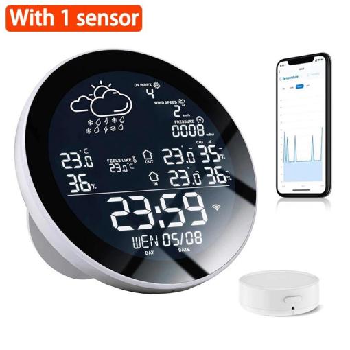 WiFi Weather Station Weather Forecast Temperature and Humidity Monitor Smart Weather Station APP Remote Control