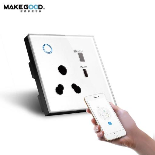 Makegood Smart UK wifi touch socket with USB and Type C PD charger power monitor South Africa smart wall socket