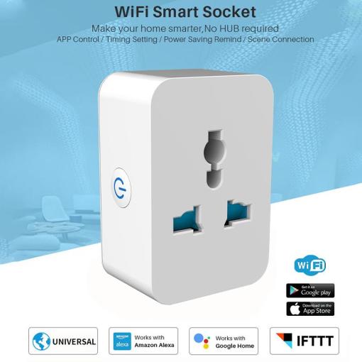 Wifi Smart Plug 15A Tuya Universal Wall Power Socket Support Alexa Google Home Tuya Smart Socket