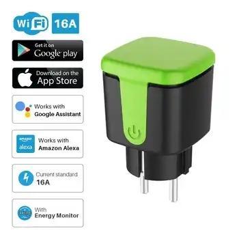 WiFi EU Standard New Socket Timing Energy Monitor APP Control Works With Alexa Google Home Tuya Outdoor Smart Plug