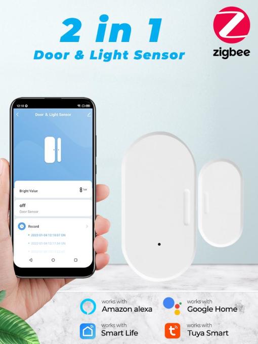  2 in 1 Door/Window & Light  Sensor Tuya Smart Zigbee Mini Door Alarm Open Sensor 